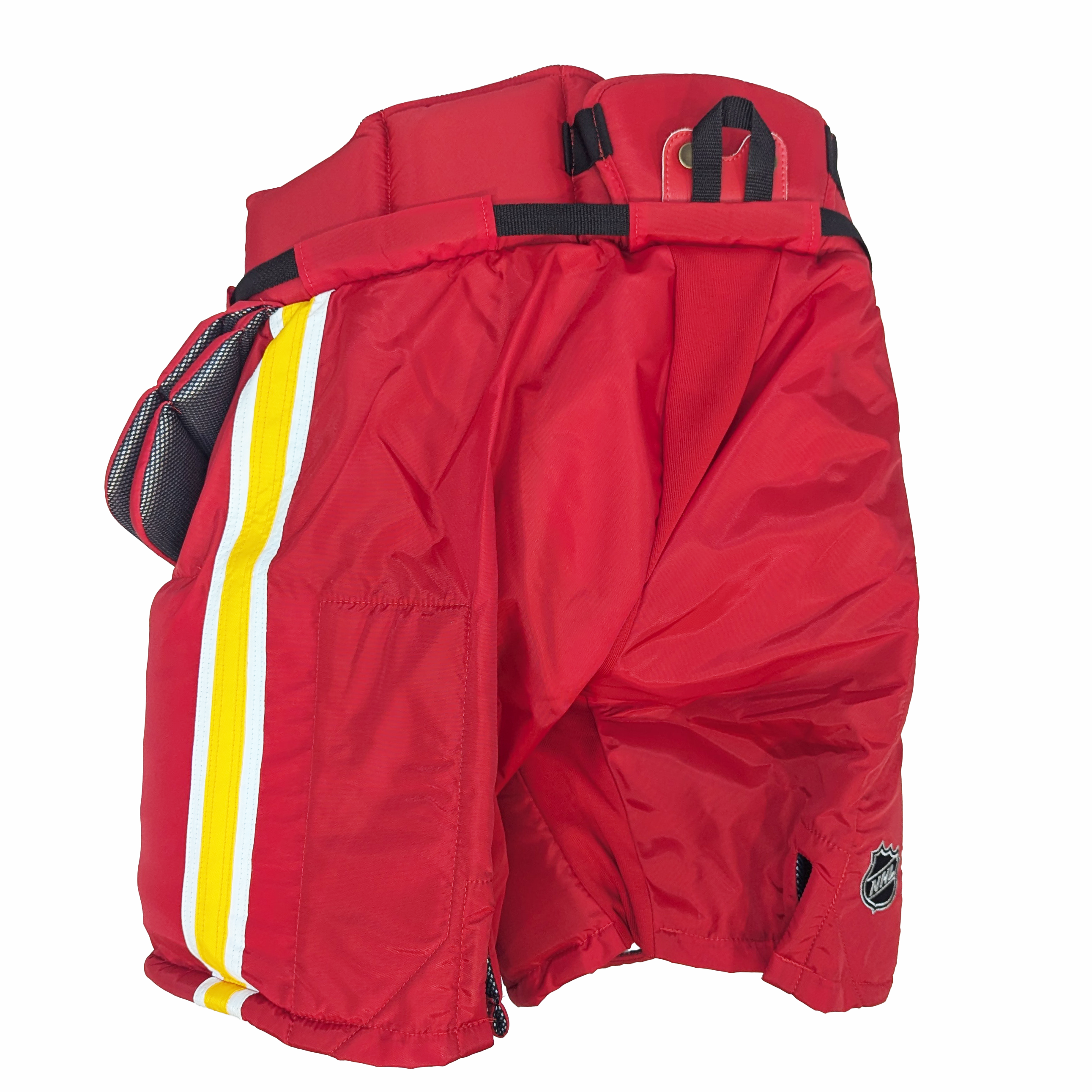 Pantalon de gardien de but Vaughn Pro Custom - NHL Pro Stock - Oscar Danois (rouge/jaune/blanc)
